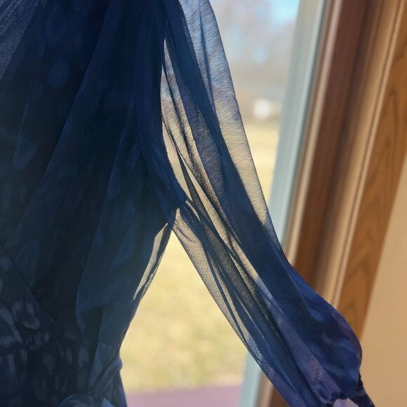 NWT Blue Flowy V-Neck Plus Size Dress - Picture 3 of 5